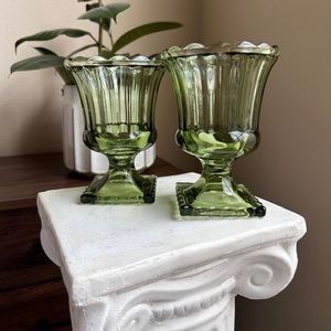 Pedestal urn like Scalloped Glass Vases